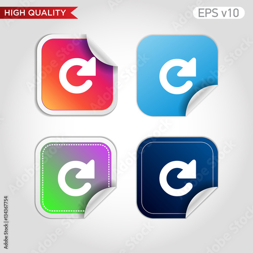 Colored icon or button of refresh symbol with background © samoilenkomv