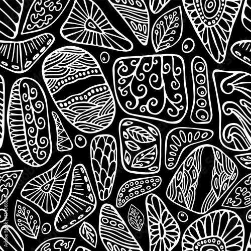 stock vector seamless flower, doodle pattern. abstract art backg