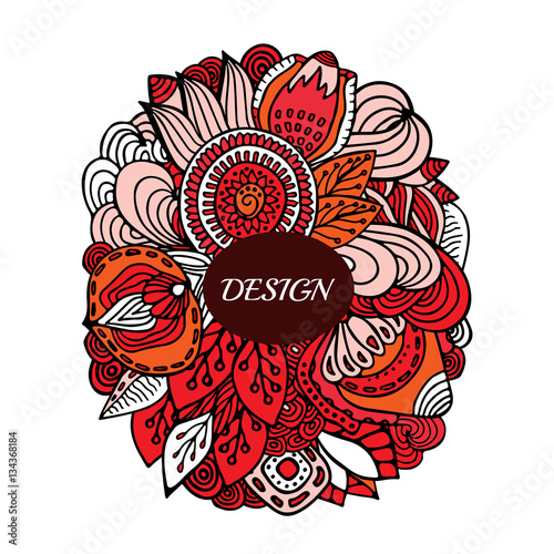 stock vector abstract hand draw flower and wave, doodle pattern.