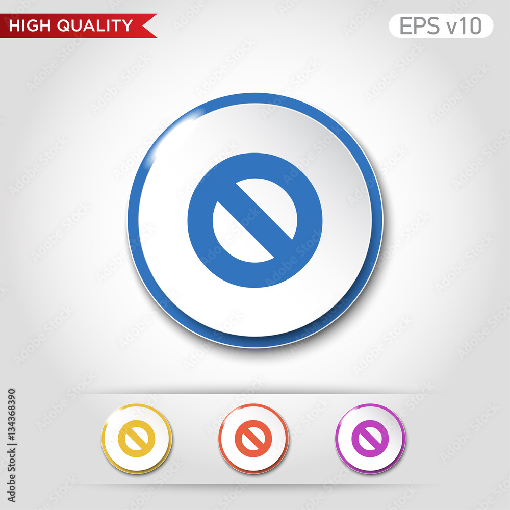 Obraz premium Colored icon or button of stop symbol with background