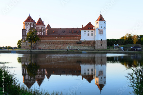 Castle Complex "Mir", the Republic of Belarus, Grodno region, urban village world, summer, evening, tourism, 