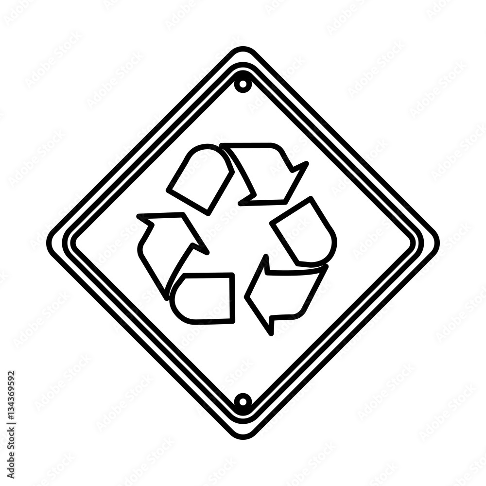 Fototapeta premium recycle symbol sign icon vector illustration design