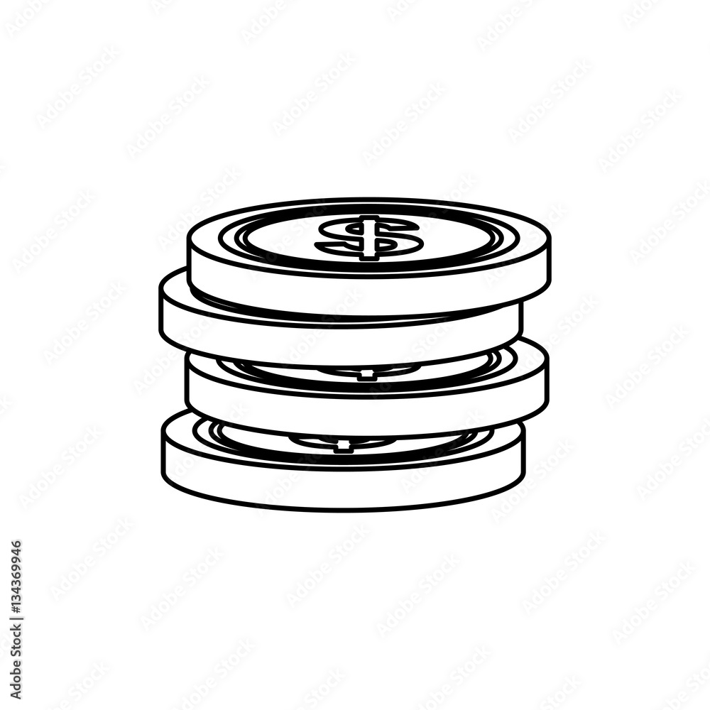 Coins money isolated icon vector illustration graphic design