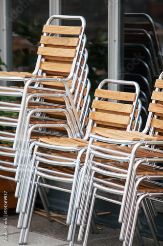 Stack of wooden chairs © bizoo_n