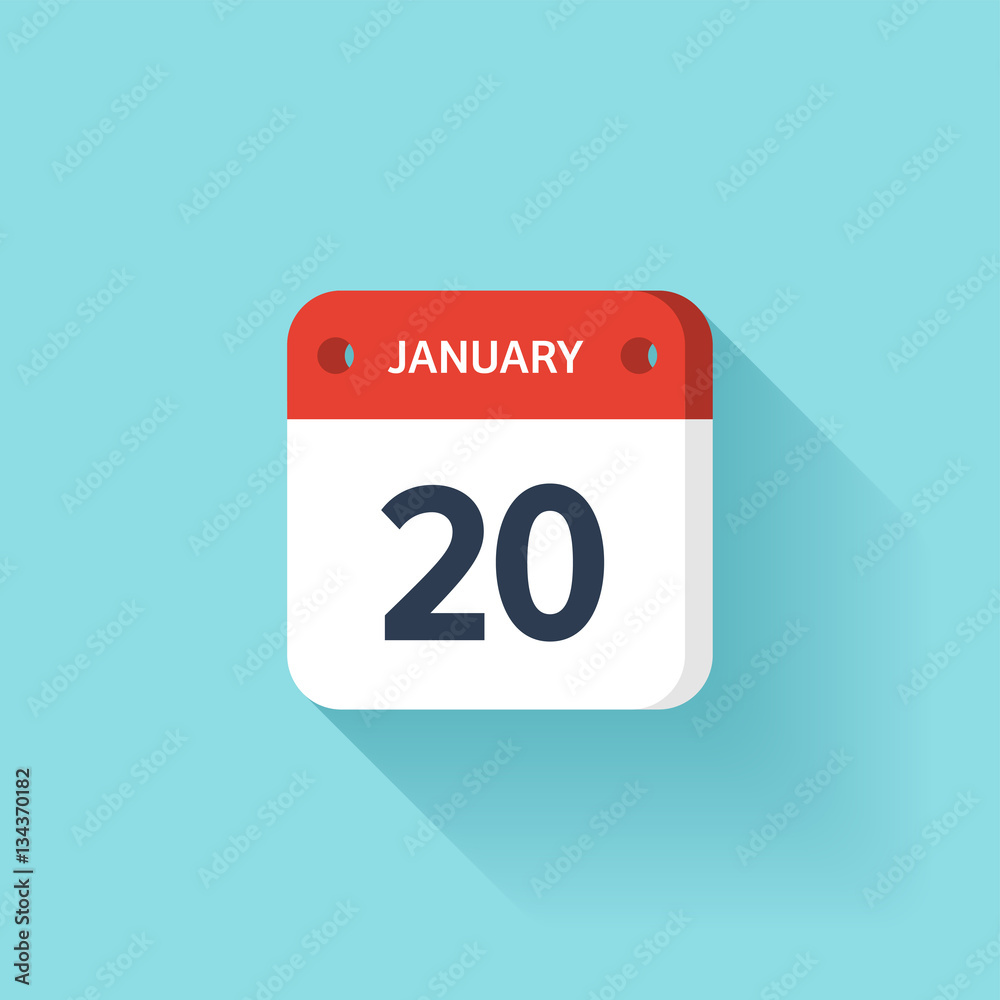 January 20. Isometric Calendar Icon With Shadow.Vector Illustration,Flat Style.Month and Date.Sunday,Monday,Tuesday,Wednesday,Thursday,Friday,Saturday.Week,Weekend,Red Letter Day. Holidays 2017. January 20. Isometric Calendar Icon With Shadow.Vector Illustration,Flat Style.Month and Date.Sunday,Monday,Tuesday,Wednesday,Thursday,Friday,Saturday.Week,Weekend,Red Letter Day. Holidays 2017.