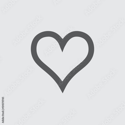 Simple vector icon of gray heart