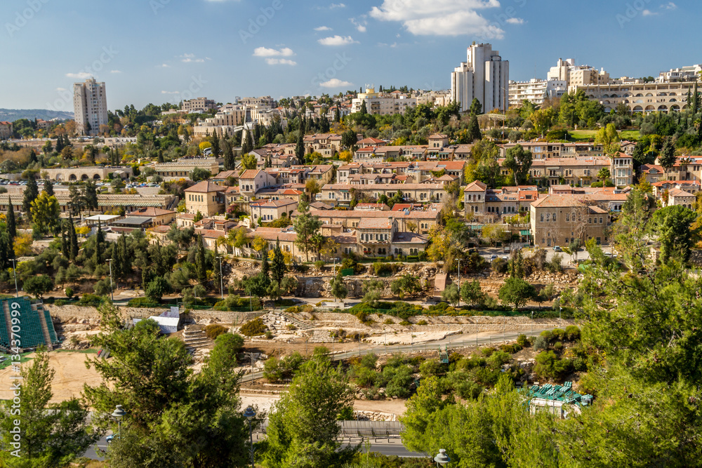 Historic neighborhood Yemin Moshe in Jerusalem, Israel