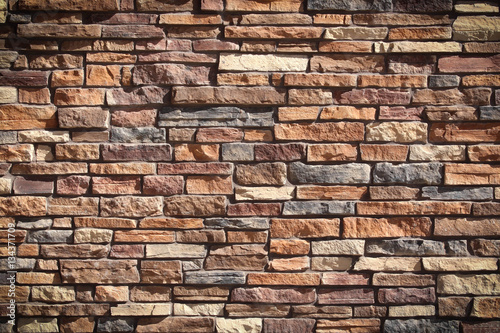 Stacked stone wall