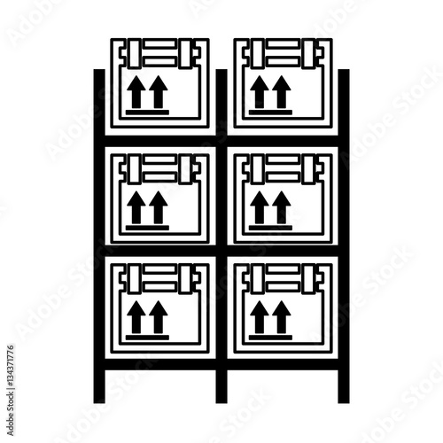 logistic shelf isolated icon vector illustration design