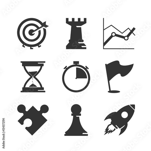 Strategy icons set