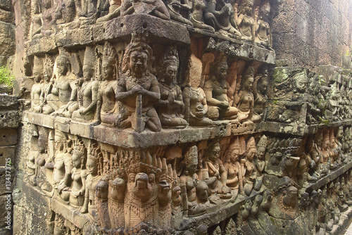 The Terrace of the Leper King located in the the Royal Square of Angkor Thom, Cambodia.