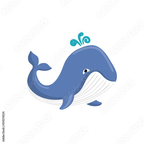 Sea whale cartoon icon vector illustration graphic design