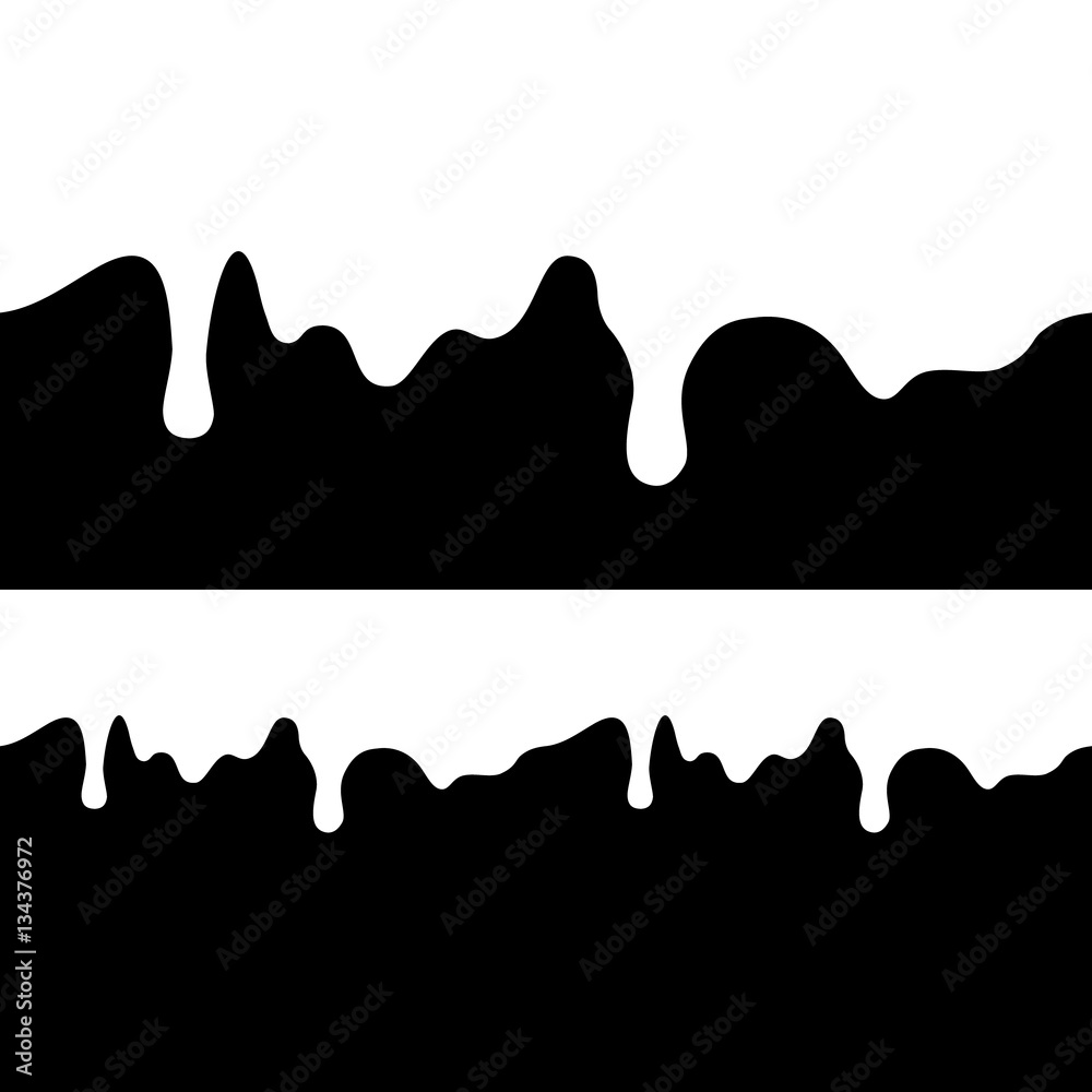 White paint dripping. abstract blob. Black background. White paint dripping. abstract blob. Black background.