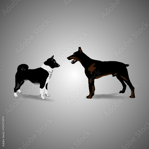 illustration of  dogs