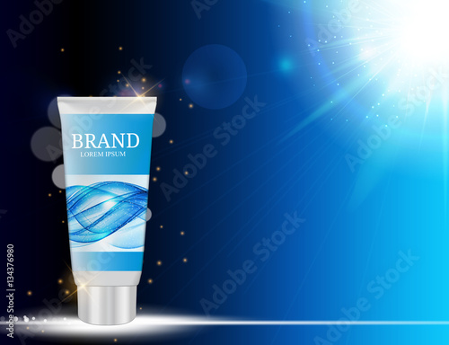 Hand Care Cream Bottle, Tube Template for Ads or Magazine Backgr