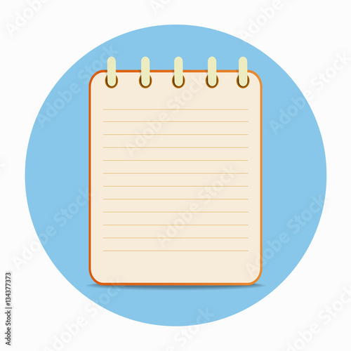 Flat template orange notepad