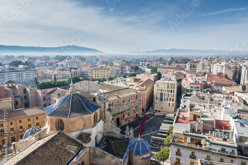 Panoramic view from Cathedral Church of Saint Mary in Murcia, Spain.