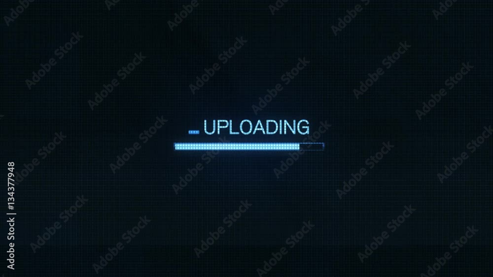 Uploading Progress Bar on Computer Screen futuristic interface downloading files - Corner Pin screen