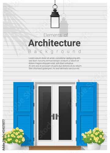 Elements of architecture , front door background , vector ,illustration