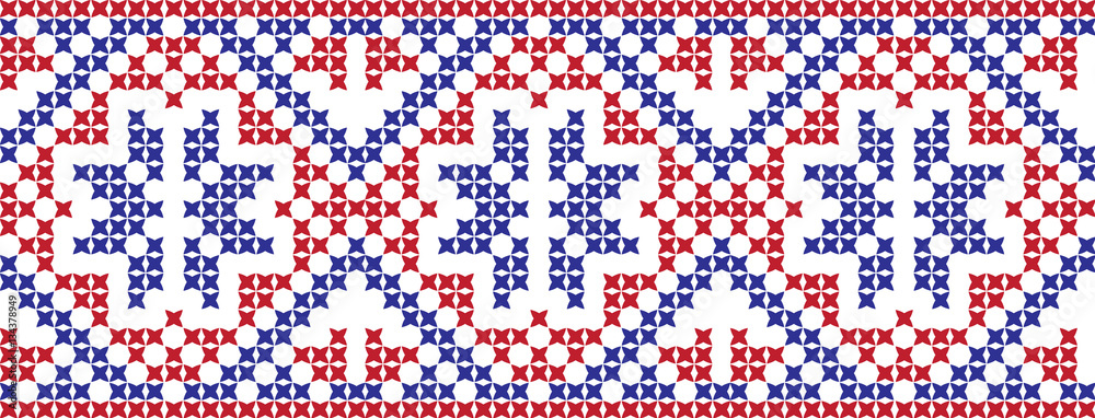 Embroidered cross-national pattern Embroidered cross-national pattern