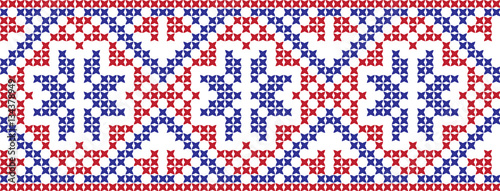 Embroidered cross-national pattern