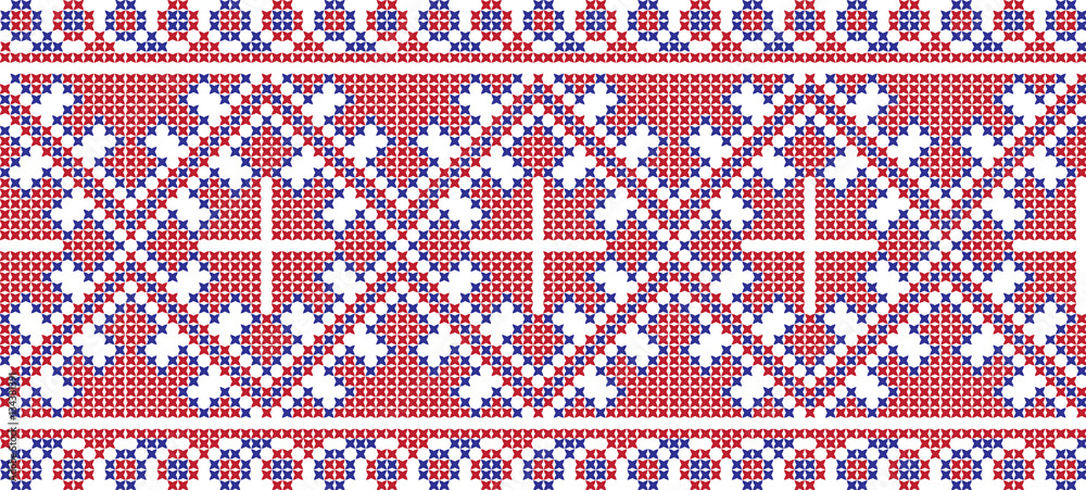 Embroidered cross-national pattern Embroidered cross-national pattern