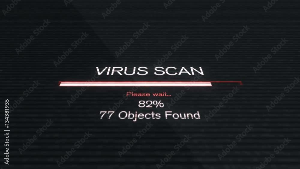 Virus Scan Progress Bar detecting viruses on computer screen vídeo de ...