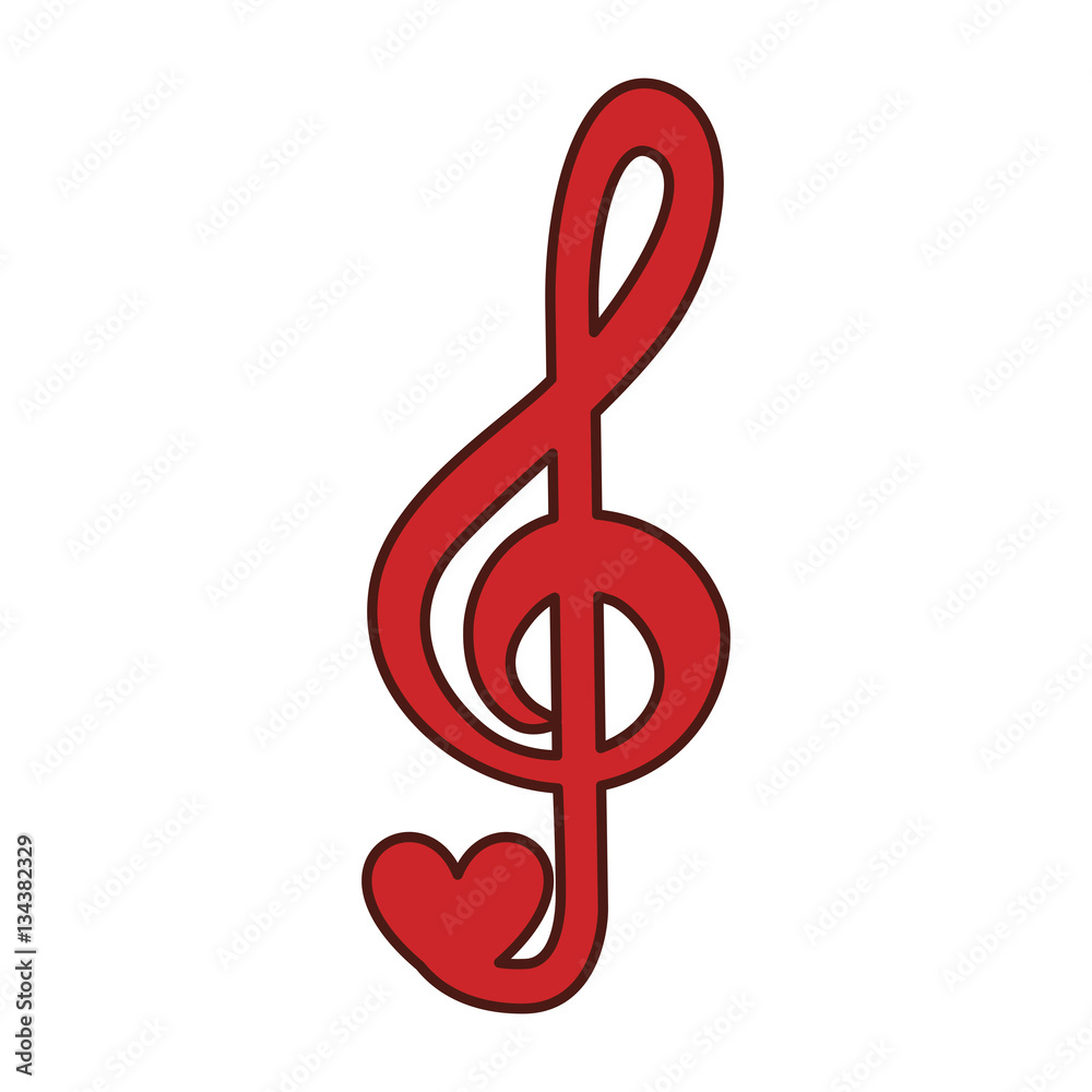 music note with heart vector illustration design music note with heart vector illustration design