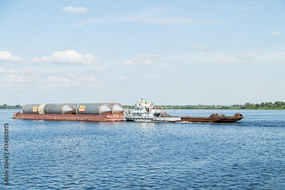 Tanker ship on river