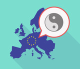 Long shadow EU map with a ying yang