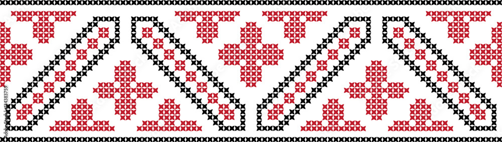 Embroidered cross-national pattern