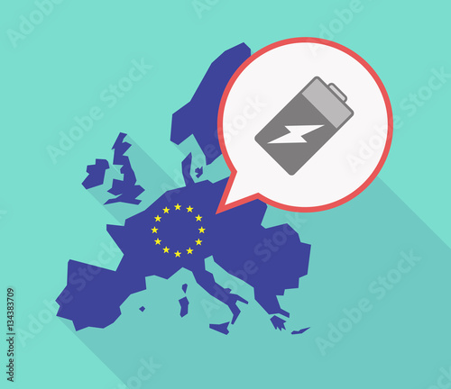Long shadow EU map with a battery
