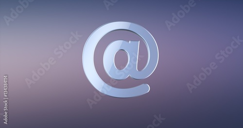 Mail At Sign Silver 3d Icon