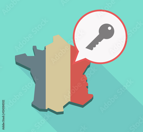 Long shadow France map with a key