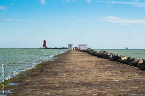 Photography The Great South Wall and Poolbeg Lighthouse, Ringsend, Dublin, Ireland