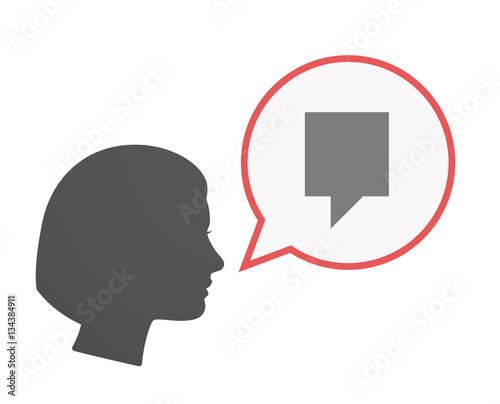 Isolated female head with a tooltip