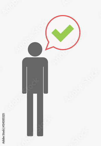 Isolated pictogram with a check mark