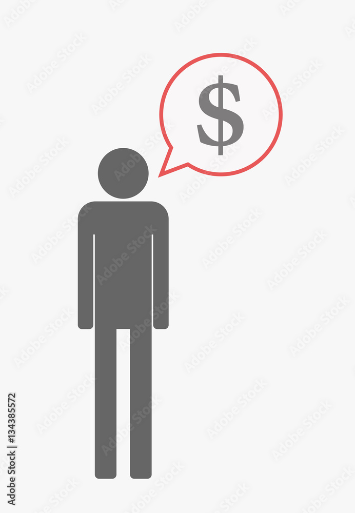 Isolated pictogram with a dollar sign