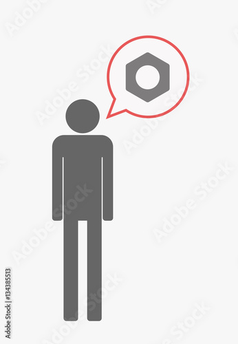 Isolated pictogram with a nut