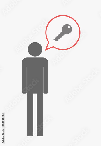 Isolated pictogram with a key
