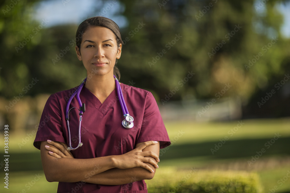 Portrait of a kind and capable nurse. Portrait of a kind and capable nurse.