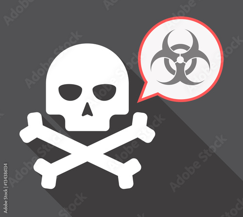 Long shadow skull with a biohazard sign