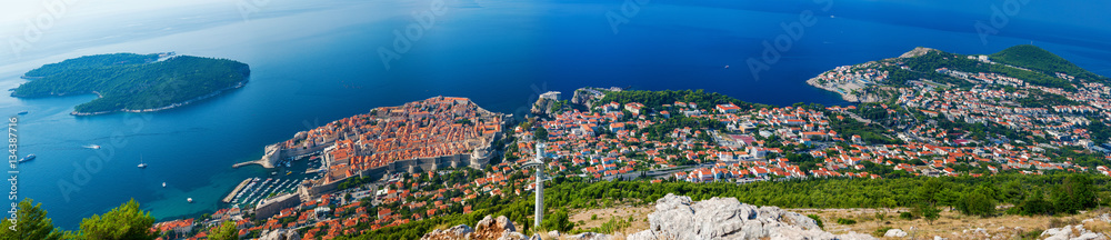 aerial panoramic view of the beautiful Dubrovnik