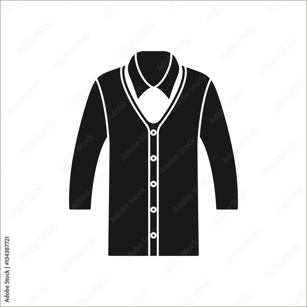 Long sleeve t-shirt simple silhouette icon on background Long sleeve t-shirt simple silhouette icon on background