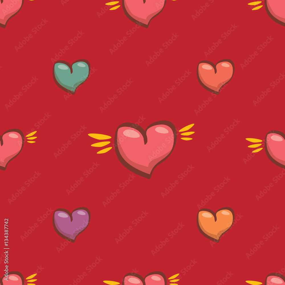 vector seamless heart pattern love background