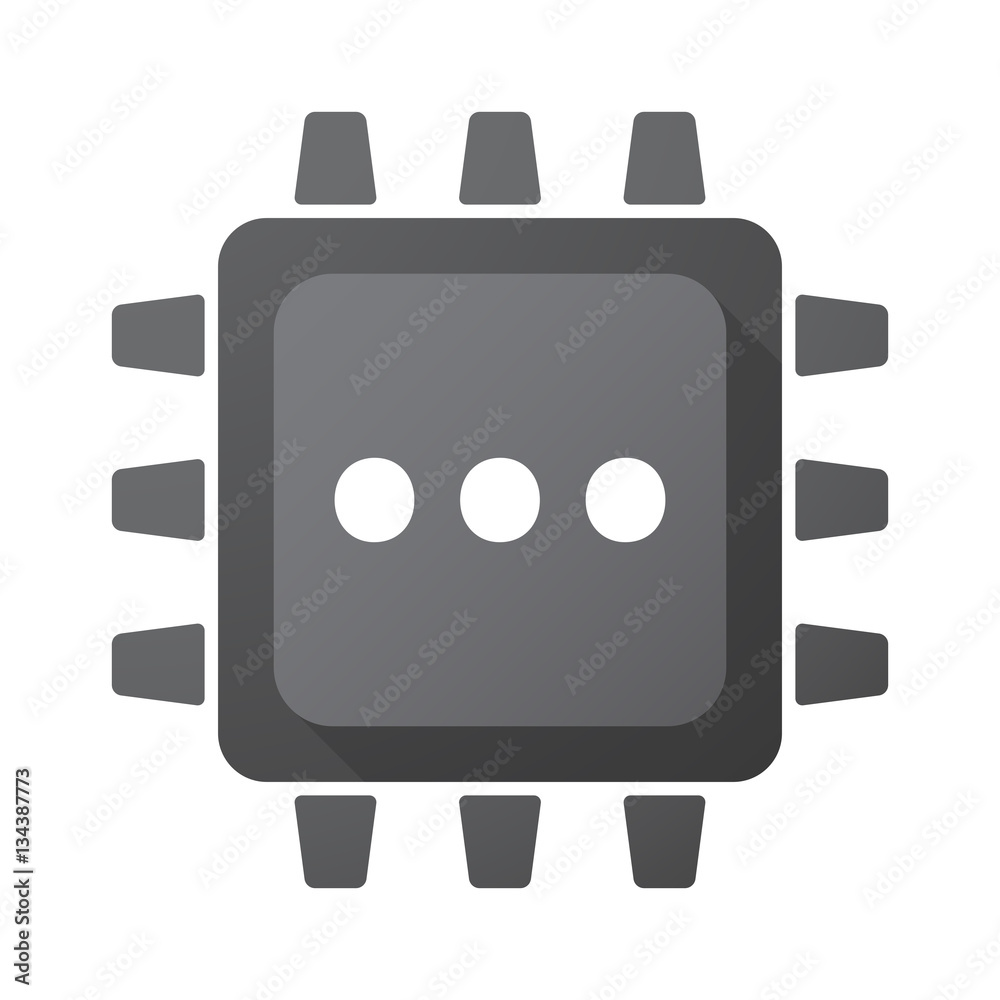 Isolated chip with an ellipsis orthographic sign Isolated chip with an ellipsis orthographic sign