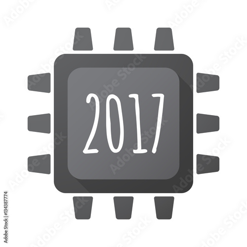 Isolated chip with a 2017 year number icon