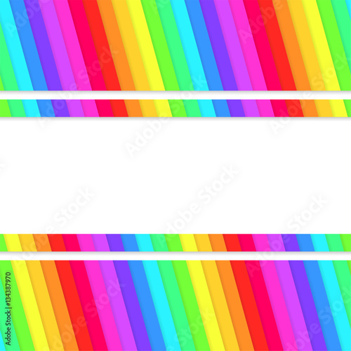 Rainbow strips background with blank space in the middle.