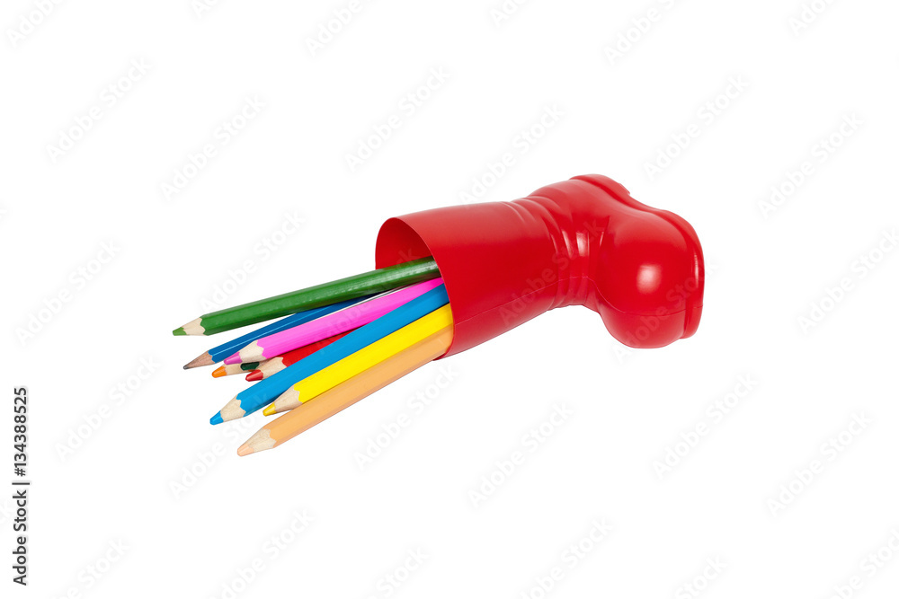 Colored pencils, isolated on a white background Colored pencils, isolated on a white background