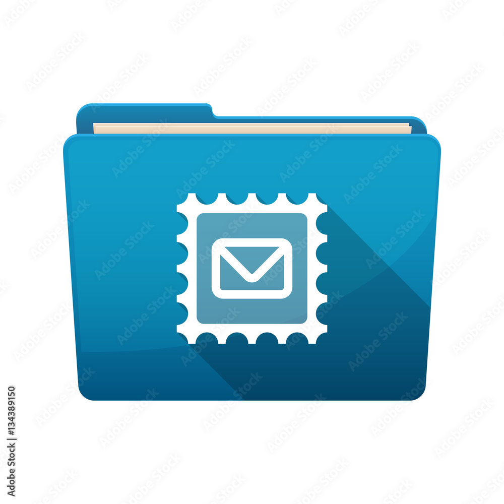 Isolated folder with a mail stamp sign Isolated folder with a mail stamp sign